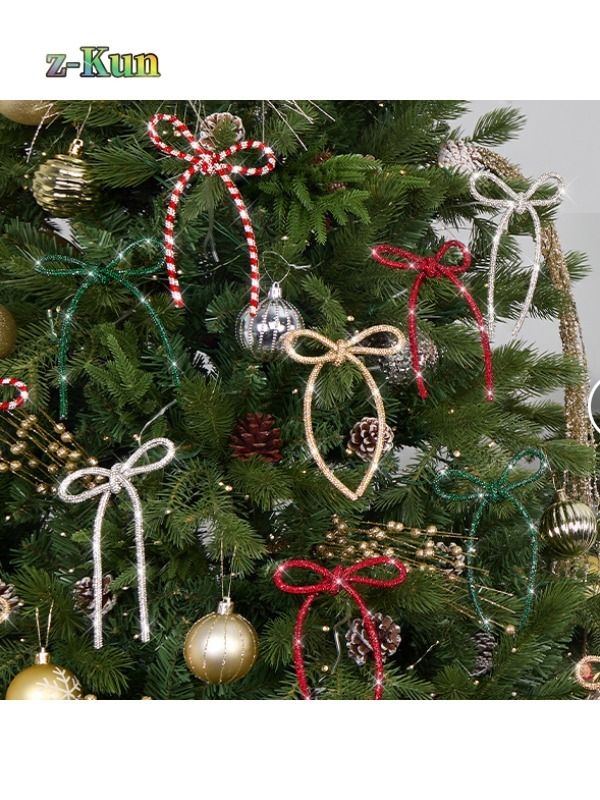 Lazo de perlas y cristales verde para corona navideña y regalos 1 ud