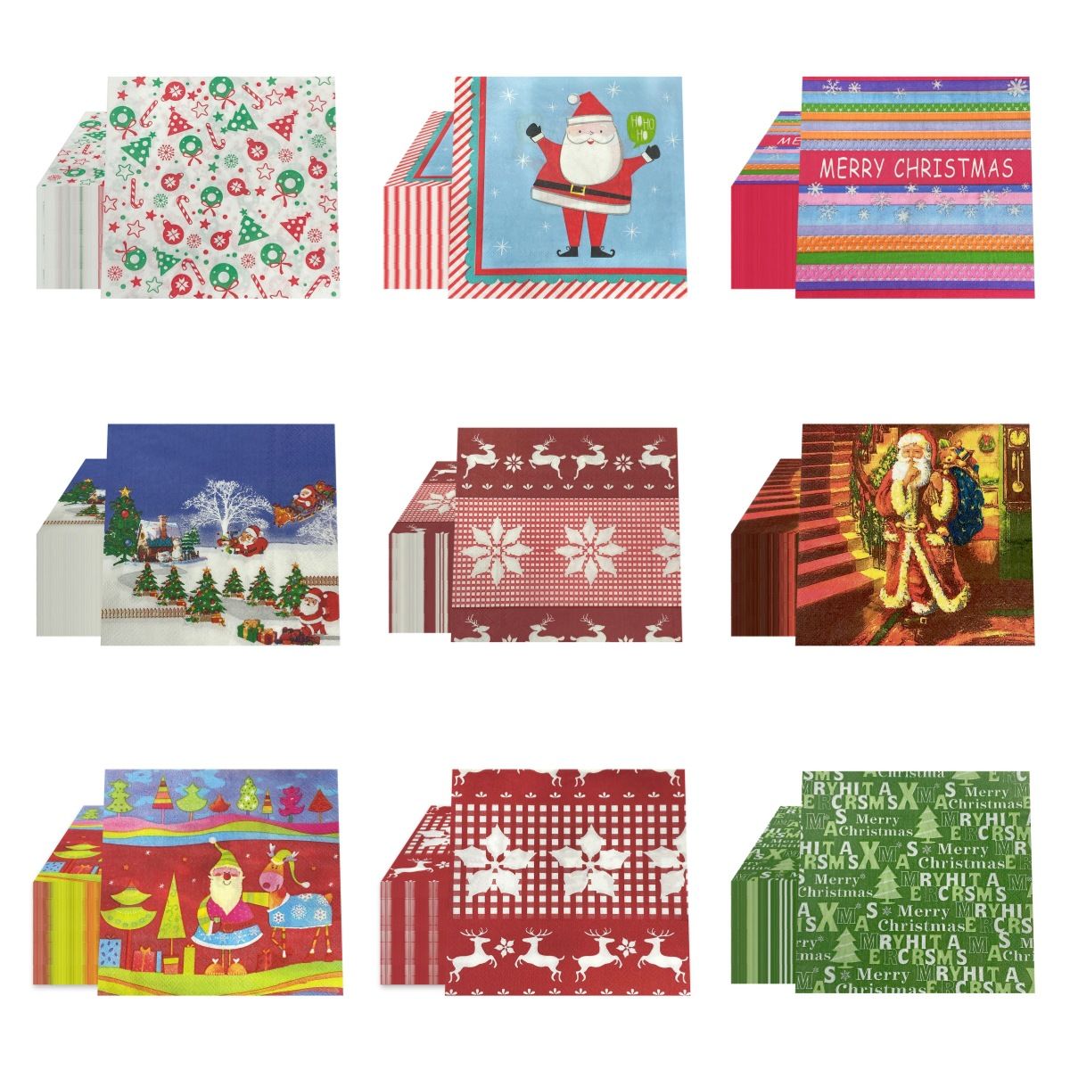 Christmas Santa Snowman Napkins 20Pcs Party Decorations