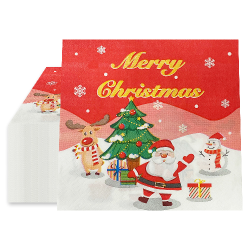 Christmas Santa Snowman Napkins 20Pcs Party Decorations